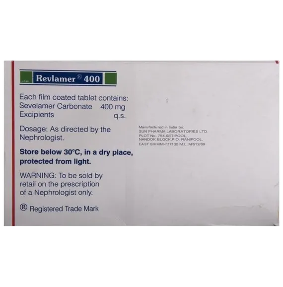 revlamer 400mg tablet 10's